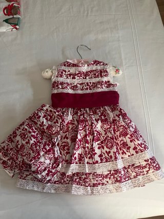 Vestido niña flores con culotte .Talla 12/18 meses
