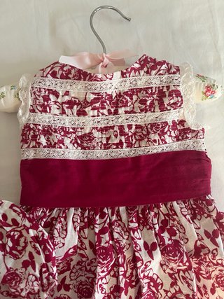 Vestido niña flores con culotte .Talla 12/18 meses