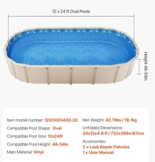 Revestimiento Piscina Ovalada VEVOR
