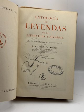 Antología de leyendas 2 tomos - V. García de Diego
