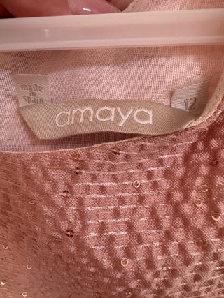 Vestido Amaya Ceremonia Talla 12 Rosa