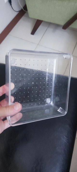 Organizador quadrado plástico transparente