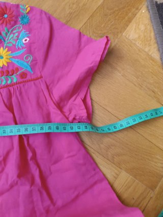 Vestido niña rosa bordado