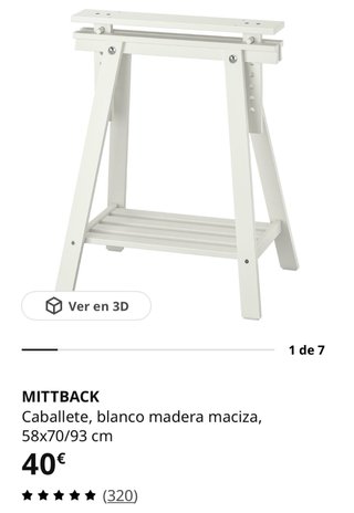 Juego 2 Caballetes MITTBACK IKEA Madera Blanca