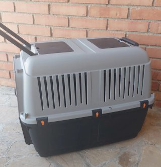 Transportín perro homologado gris y negro