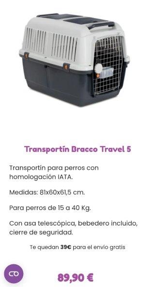 Transportín perro homologado gris y negro
