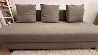 Sofá Cama Gris Tela