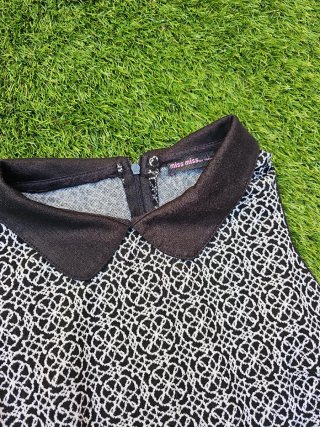 Vestido retro mini blanco y negro