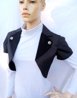 Bolero Coprispalle Vittoriano Grigio Nero