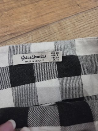 Falda pantalón cuadros blanco y negro