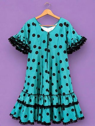 Traje Flamenca niña Canastero Verde Agua Talla 10