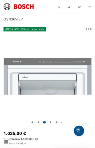 Congelador Bosch Serie 4 GSN36VIEP