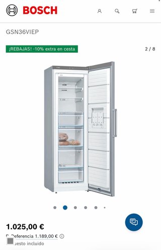 Congelador Bosch Serie 4 GSN36VIEP