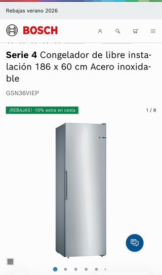 Congelador Bosch Serie 4 GSN36VIEP