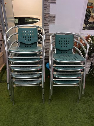 Sillas de exterior apilables 9 unid