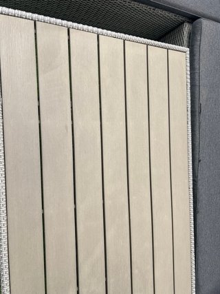 Conjunto de jardín beige/gris y fundas de calidad