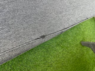 Conjunto de jardín beige/gris y fundas de calidad