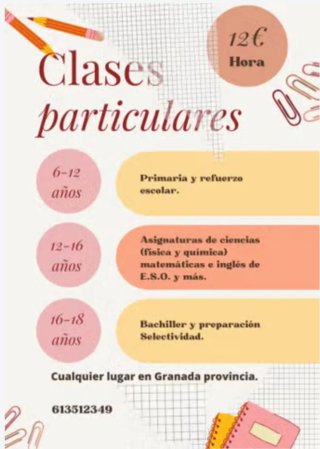 Clases particulares de matemáticas/física/ inglés