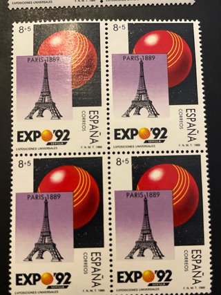 España 1989 Expo92 Sevilla 4 bloques de 4 sellos