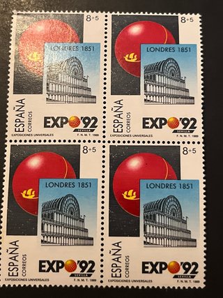 España 1989 Expo92 Sevilla 4 bloques de 4 sellos