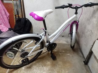 Bicicleta infantil DTB blanca y rosa
