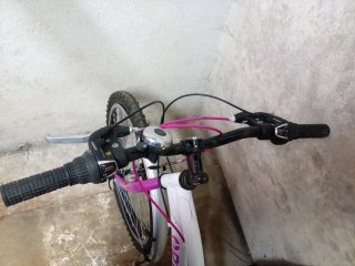 Bicicleta infantil DTB blanca y rosa