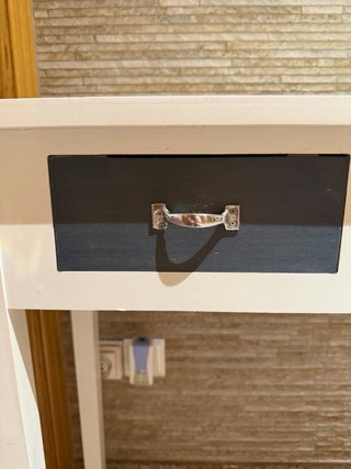 Tavolo consolle in legno bianco con 3 cassetti