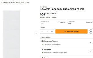 Puerta corredera lacada blanca 72,5 cm