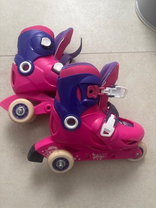Patines niña rosas y morados Oxelo