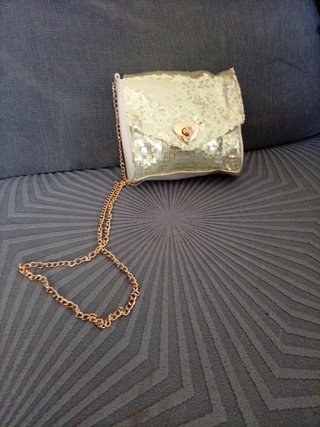Bolso niña lentejuelas dorado