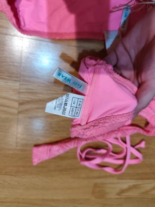 Bikini rosa de encaje
