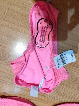 Bikini rosa de encaje