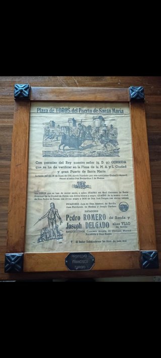 Plaza de Toros Puerto Santa María Cartel 1780