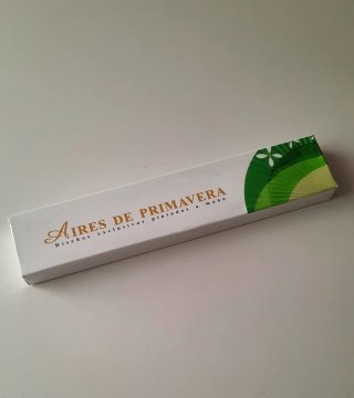ABANICO VERDE PINTADO A MANO