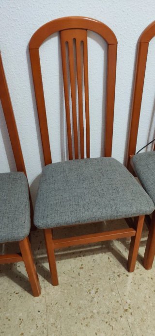 Sillas de comedor madera y tela