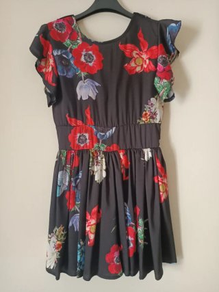 Vestito floreale nero