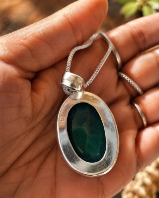 Colgante Plata 925 Esmeralda