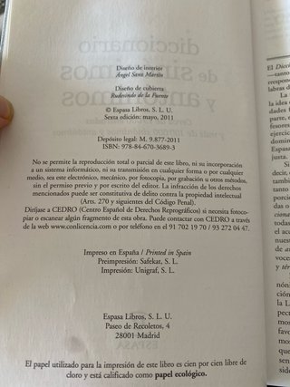 Diccionario de sinónimos y antónimos
