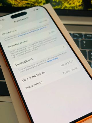 iPhone 17 Pro 256 batteria 2 Cicli