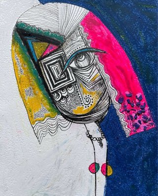 Pintura abstracta retrato arte