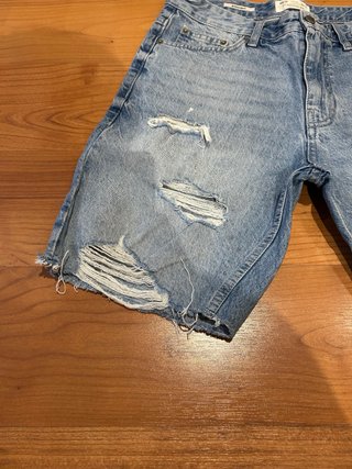 Pull&Bear Vaqueros Cortos Hombre Azules Rotos