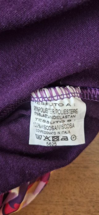 Blusa viola manica lunga con fiocco