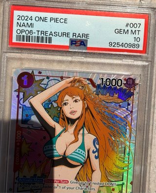 One Piece Nami OP06-TREASURE RARE PSA 10