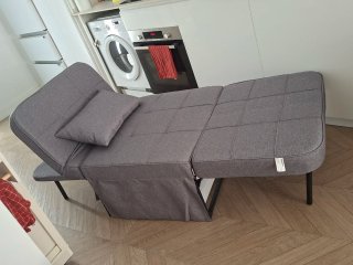 Puff / Sillón convertible 3 en 1 gris