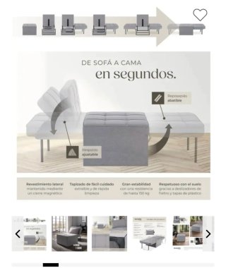 Puff / Sillón convertible 3 en 1 gris