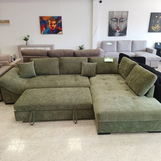 Sofá Cama Chaise Longue Verde 295cm