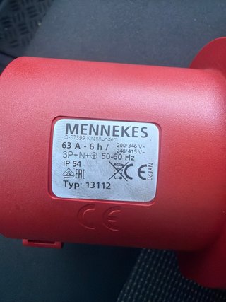 Tomada de Corrente Macho Mennekes 63A