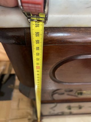 Cajonera antigua madera y mármol
