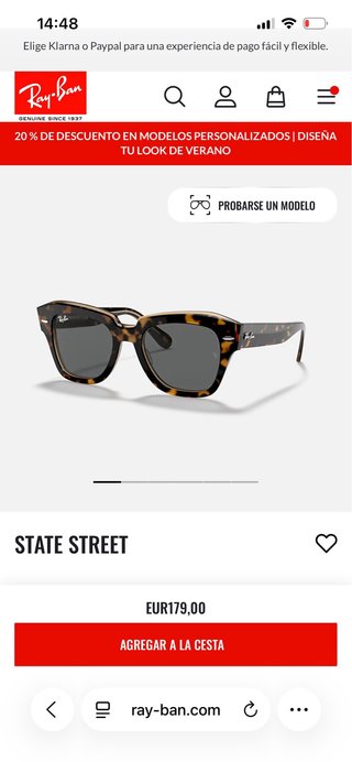 Gafas de Sol Ray-Ban STATE STREET Unisex.