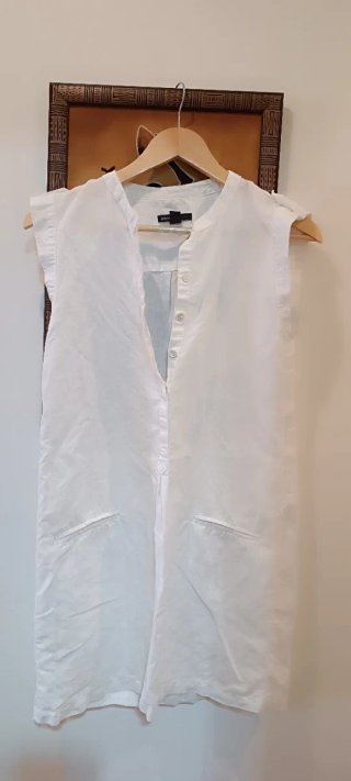 Vestido de lino blanco talla única